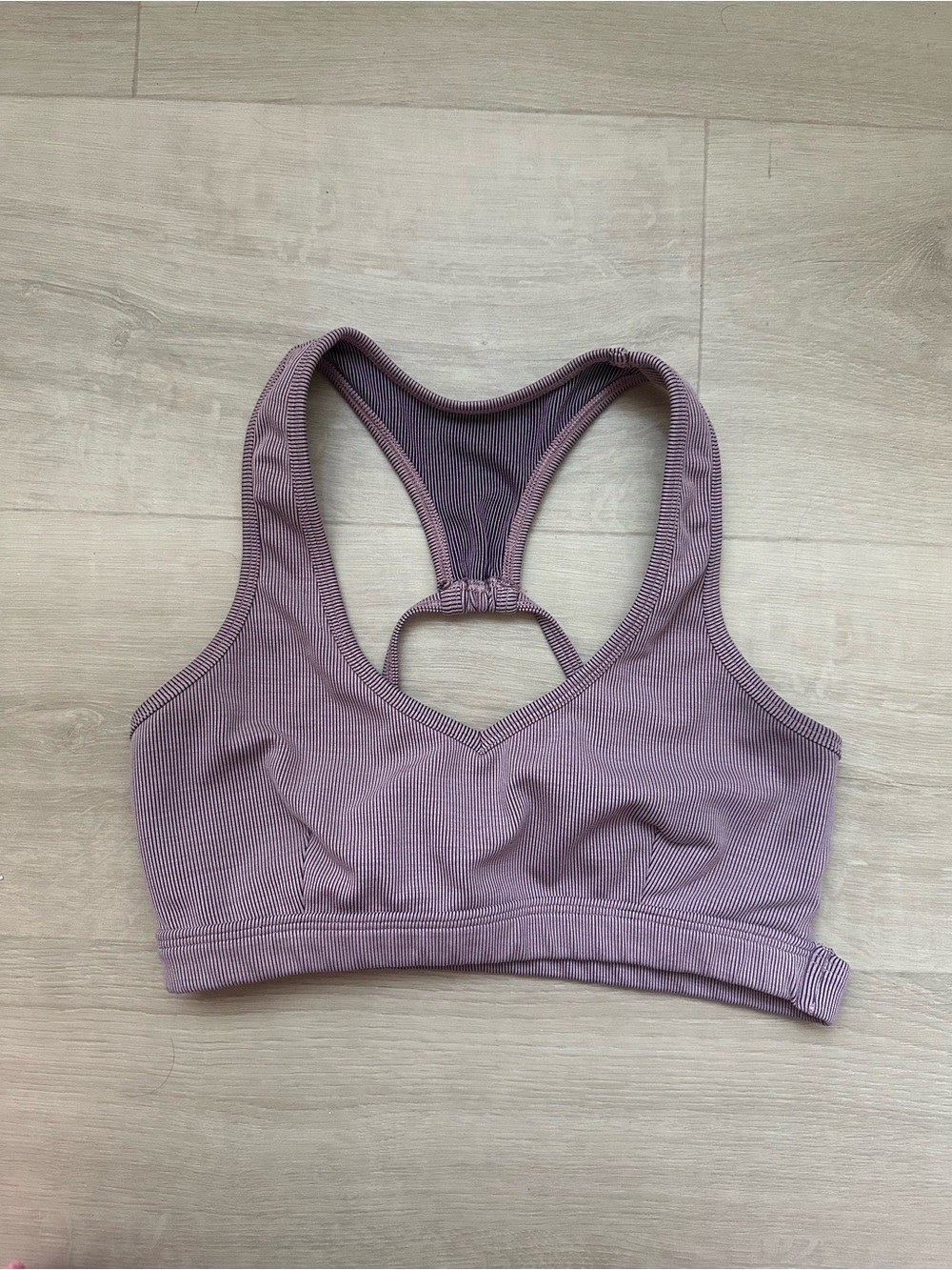 Bombshell Sportswear Ribbed Racerback Bralette - Mauve Pink